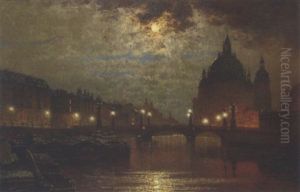 Friedrichsbrucke An Der Berliner Dom, Berlin by Ernst Hugo Lorenz-Morovana
