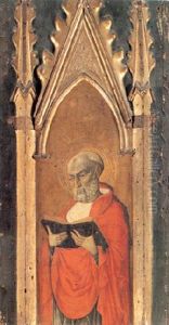 A Standing Saint Holding A Book A Standing Saint Holding A Book