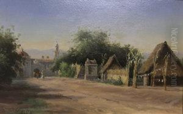 View Of A Church And Village Street - view 1