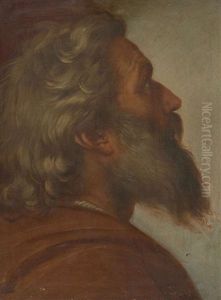 Etude De Tete D'homme Regardant Vers La Droite