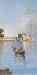 Blick Auf Den Palazzo Donna Anna In Neapel by Vincenzo Loria