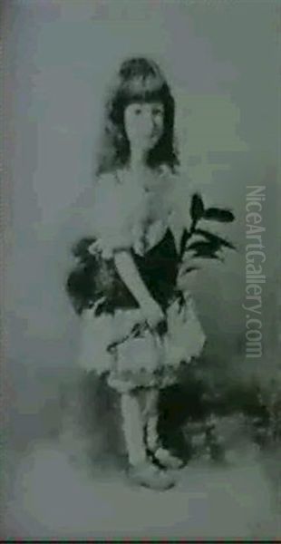 Portrait Of A Young Girl Holding A Branch - view 1