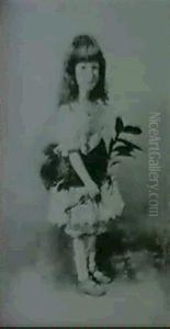 Portrait Of A Young Girl Holding A Branch