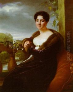 Portrait De La Marquise De Reinepont Dans La Chateau De Saint Privat