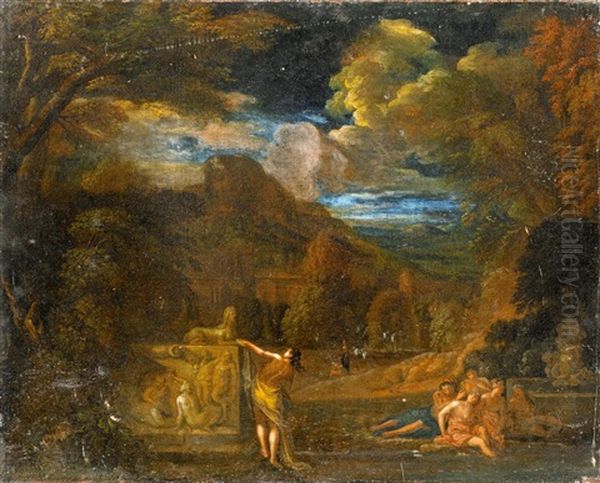Antikisierende Parklandschaft Mit Mythologischer Szene - view 1