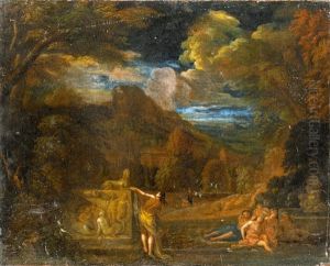 Antikisierende Parklandschaft Mit Mythologischer Szene