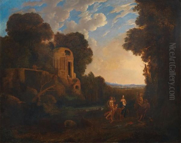 An Italianate Landscape With The Judgment Of Paris by Claude Lorrain (Claude Gellee)
