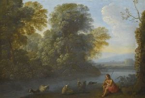 Paysage Italianisant Avec Un Jeune Berger Jouant De La Flute by Claude Lorrain (Claude Gellee)
