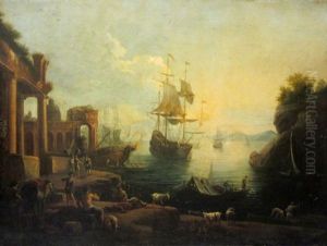 A Southern Port by Claude Lorrain (Claude Gellee)