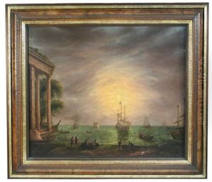 Mediterranean Sea Port At Sunset
