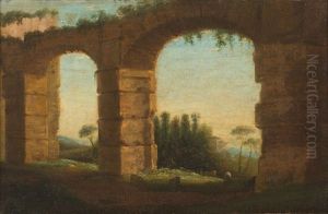Paysage De La Campagne Romaine Avec Deux Arches by Claude Lorrain (Claude Gellee)