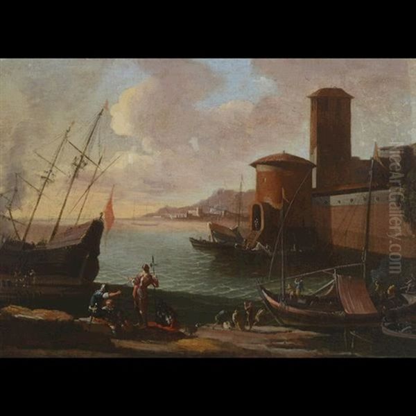 Fisherman In An Italian Port - view 1