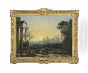 A Coastal Landscape With The Embarkation Of Saint Paula