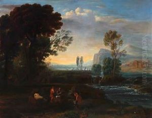 Southern Landscape With Shepherds And Their Cattle by Claude Lorrain (Claude Gellee)