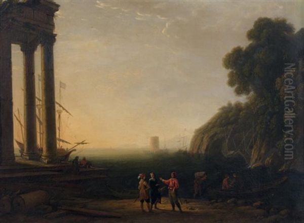 Personnages Dans Un Paysage Mediterraneen - view 1
