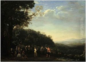 An Extensive Landscape With Shepherds And Shepherdesses Dancing