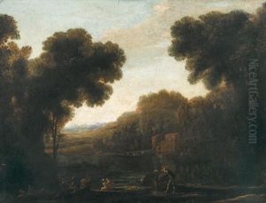 Idyllische Landschaft Mit Fluss Und Staffage by Claude Lorrain (Claude Gellee)