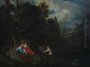 Paysage Anime De La Deesse Diane Et Des Nymphes by Claude Lorrain (Claude Gellee)