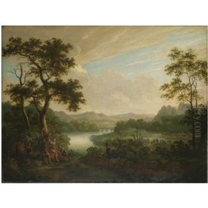 A Classical Landscape With A General Being Tended By Soldiers by Claude Lorrain (Claude Gellee)