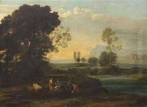 Landschaft Mit Der Flucht Nach Agypten by Claude Lorrain (Claude Gellee)