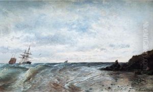 Voiliers Pres De La Cote by Louis Bentabole