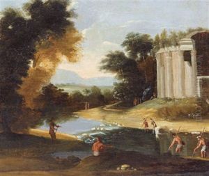 Landschaft Mit Einem Tempel by Claude Lorrain (Claude Gellee)