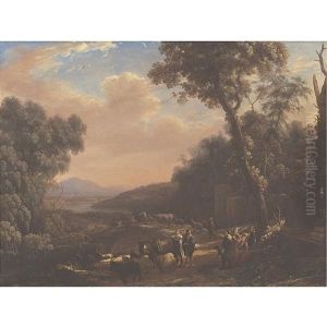 Pastoral Landscape With Huntsmen by Claude Lorrain (Claude Gellee)
