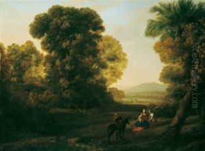 Bewaldete Landschaft Mit Der Rast Der Heiligen Familie