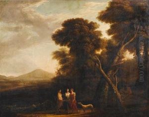 An Arcadian Landscape With Cephalus And Procris Reunited By Diana by Claude Lorrain (Claude Gellee)