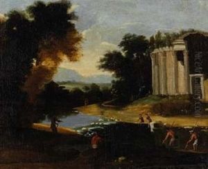 Antikisierende Landschaft Mit Figurenstaffage by Claude Lorrain (Claude Gellee)