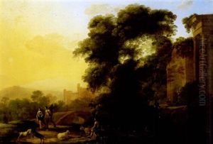 Arkadische Landschaft Mit Figurenstaffage by Claude Lorrain (Claude Gellee)
