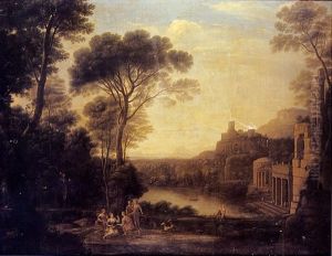 Paysage Avec La Nymphe Egerie Pleurant Numa by Claude Lorrain (Claude Gellee)