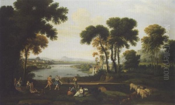 An Arcadian Landscape With The Marriage Of Isaac And Rebekah - view 1