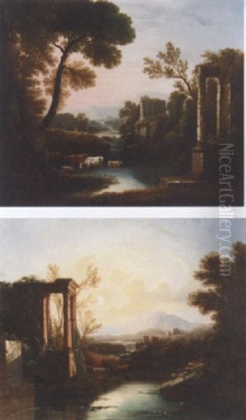 An Italianate Landscape With Classical Ruins - view 1