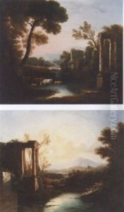 An Italianate Landscape With Classical Ruins by Claude Lorrain (Claude Gellee)