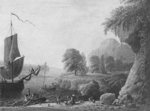 Ankommende Fischer by Claude Lorrain (Claude Gellee)