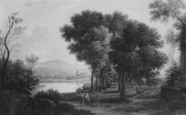 Flusslandschaft Mit Personenstaffage - view 1