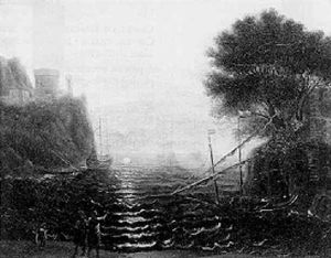 An Italianate Coastal Inlet With Fishermen On The Shore, A Moored Fishing Smack Beyond by Claude Lorrain (Claude Gellee)