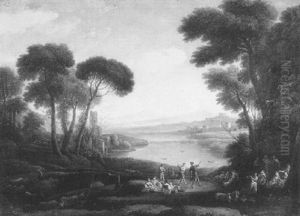 Landscape With Pastoral Figures by Claude Lorrain (Claude Gellee)