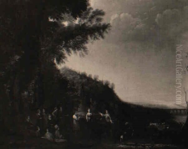 Fluslandschaft Mit Tanzenden Bauern - view 1