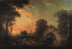 Abendlandschaft Mit Einer Steinernen Bogenbrucke by Claude Lorrain (Claude Gellee)