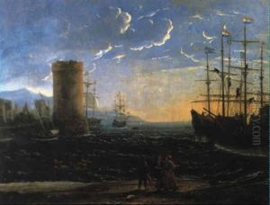 Hafen Bei Sonnenuntergang by Claude Lorrain (Claude Gellee)
