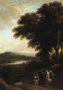Evening Landscape With Hagar, Ishmael And The Angel