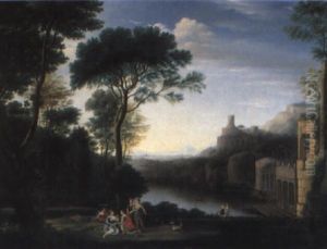 Arkadische Landschaft by Claude Lorrain (Claude Gellee)