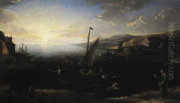 La Peche Miraculeuse Et Saint Pierre Marchant Sur L'eau - view 1