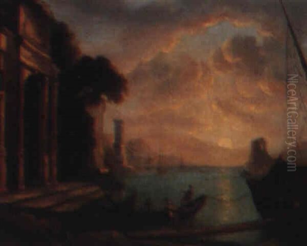 Port Scene At Sunset - view 1