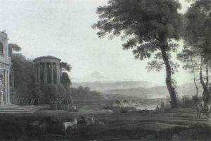 Paysage Avec Le Pere De Psyche Sacrifiant Au Temple D'apollon