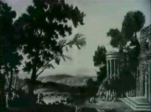 Classical Landscape With Figures Offering A Sacrifice Before A Temple by Claude Lorrain (Claude Gellee)