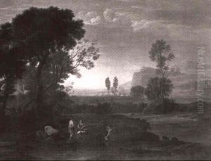 An Italianate River Landscape With The Flight Into Egypt by Claude Lorrain (Claude Gellee)