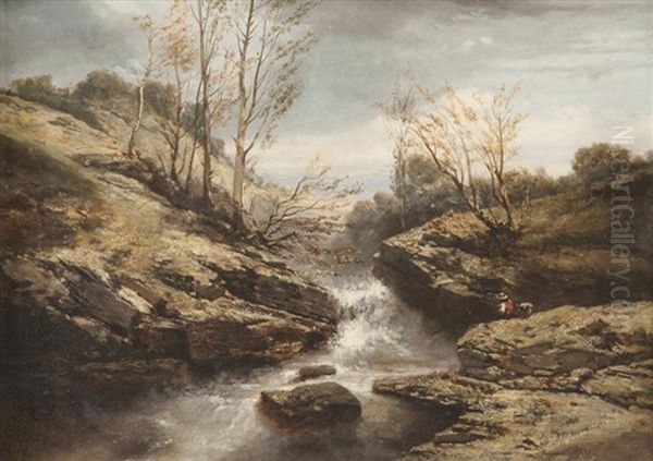 Pecheur Dans La Cascade - view 1